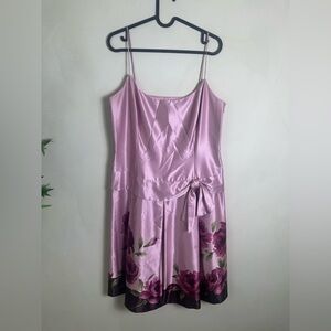 Nine West Pink Tie‎ Front Spaghetti Strap Sundress Size 12 100% Silk